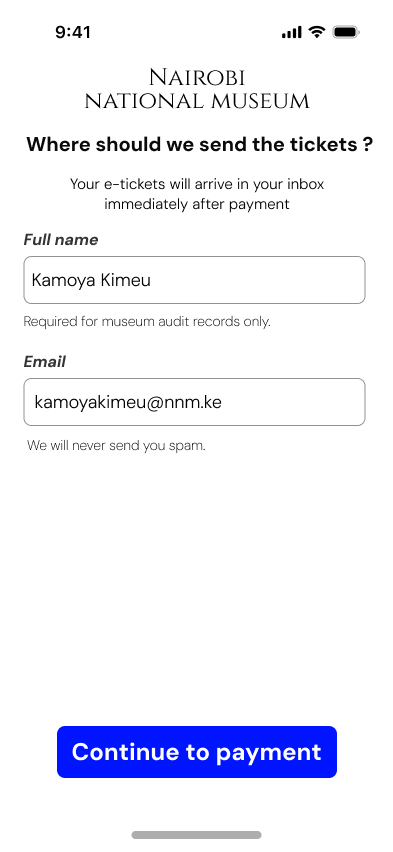User Details Screen